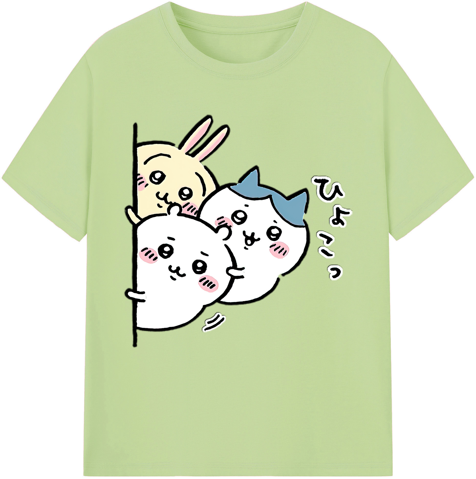 （画像用） ちいかわ うさぎ Chii-kawa usagi 綿100％半袖Tシャツ（フロントプリント）